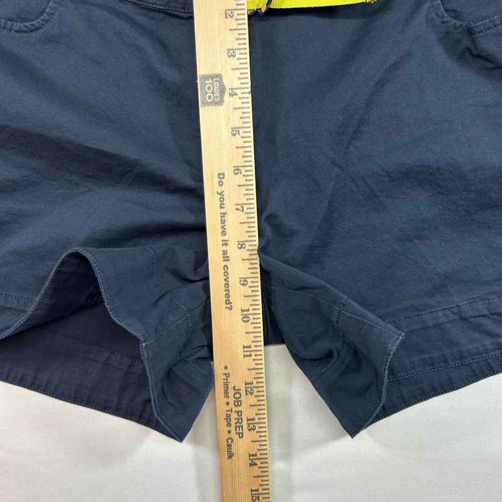 Nike Womens Golf Shorts Navy Blue Striped Belt Size Large L 12-14 Stretch Cotton - Picture 4 of 7